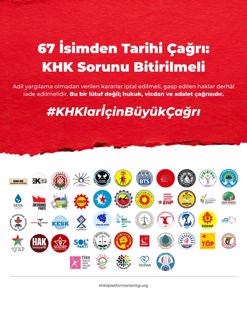Büyük Cağrı:KHKlar İptal Edilmelidir.

#KHKlarİçinBüyükÇağrı