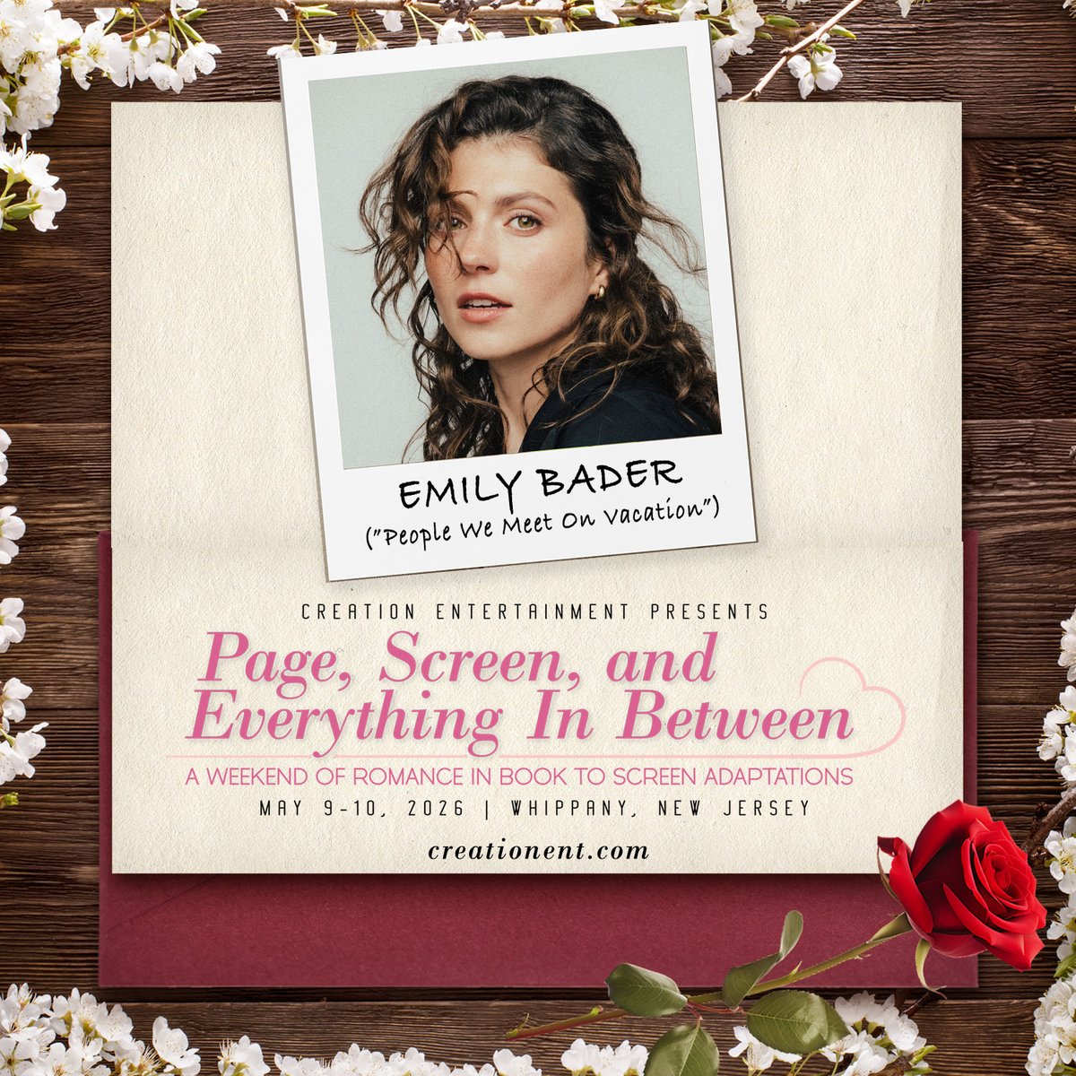 Emily Bader is joining us at Page, Screen, and Everything In Between: A Weekend of Romance, celebrating book-to-screen adaptations in the romance genre. It's all happening May 9-10, 2026, in Whippany, NJ.

Emily, who starred as Poppy Wright in People We Meet on Vacation, will be