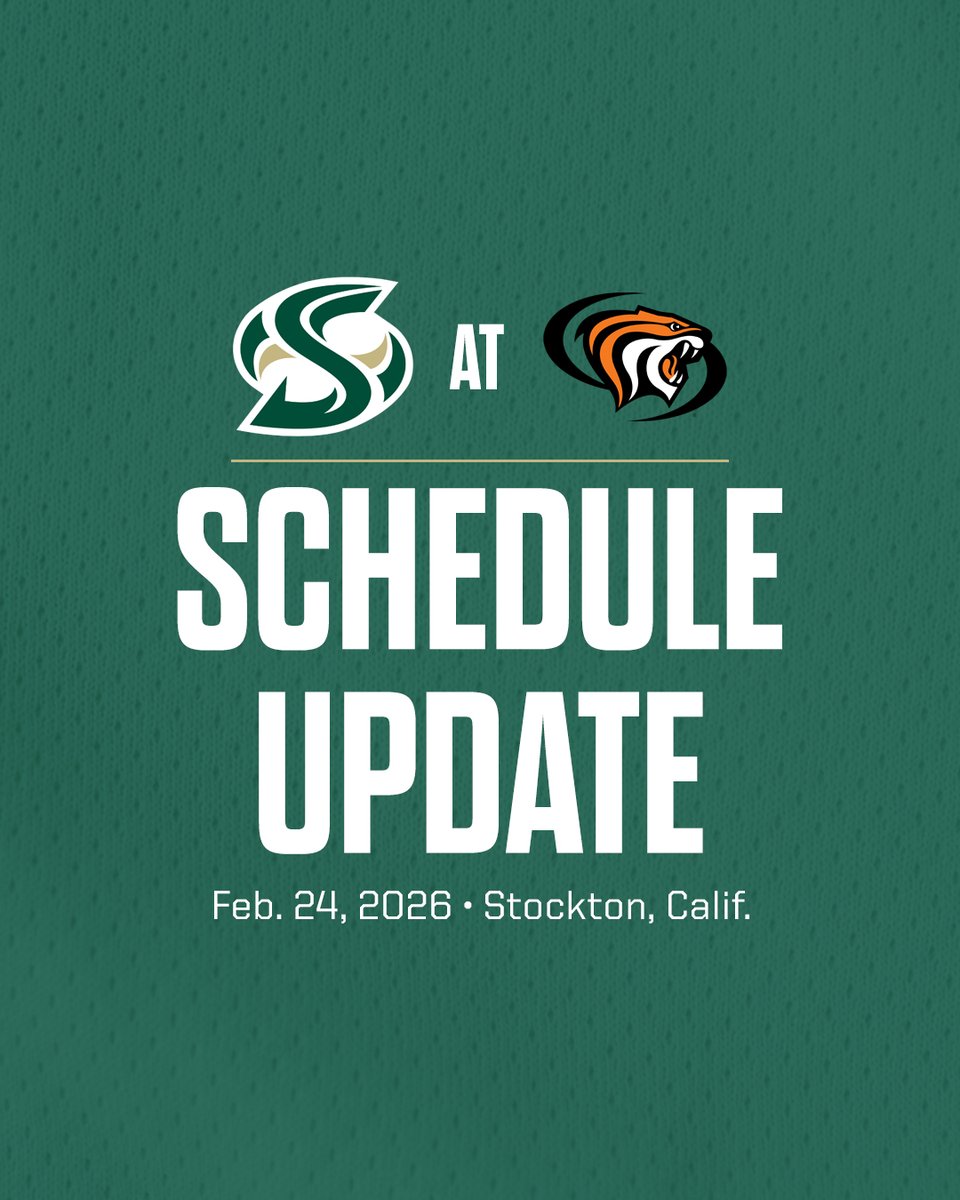 🚨𝙎𝘾𝙃𝙀𝘿𝙐𝙇𝙀 𝙐𝙋𝘿𝘼𝙏𝙀🚨
Sacramento State's midweek game at Pacific, originally scheduled for Tuesday (Feb. 24) at 6 PM, has been pushed back to Wednesday (Feb. 25) at 6 PM due to the forecast of rain in the area... #StingersUp