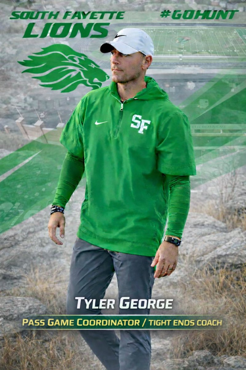 SFLionsFB's tweet image. Join us in welcoming Ty George to our football family. A great husband, father, teacher and now Lion!  Excited to has Tyler and Brandi on board. #Gohunt