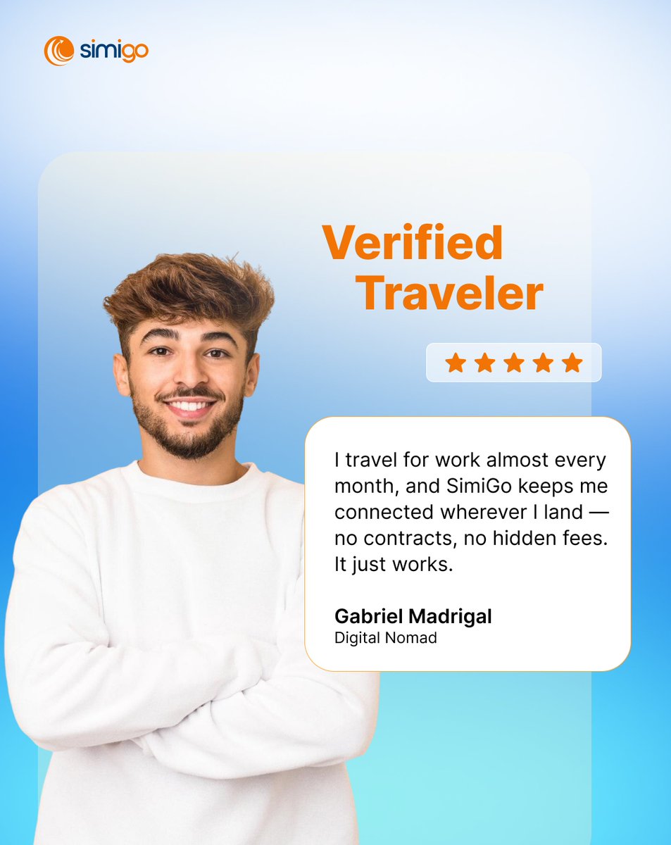 simigoai's tweet image. Many travelers are now enjoying worry-free global connectivity
Smooth data, no surprises—making every trip stress-free.
.
.
.
.
.
#Simigo #TravelSmart #StayConnected #GlobalData #RemoteWork