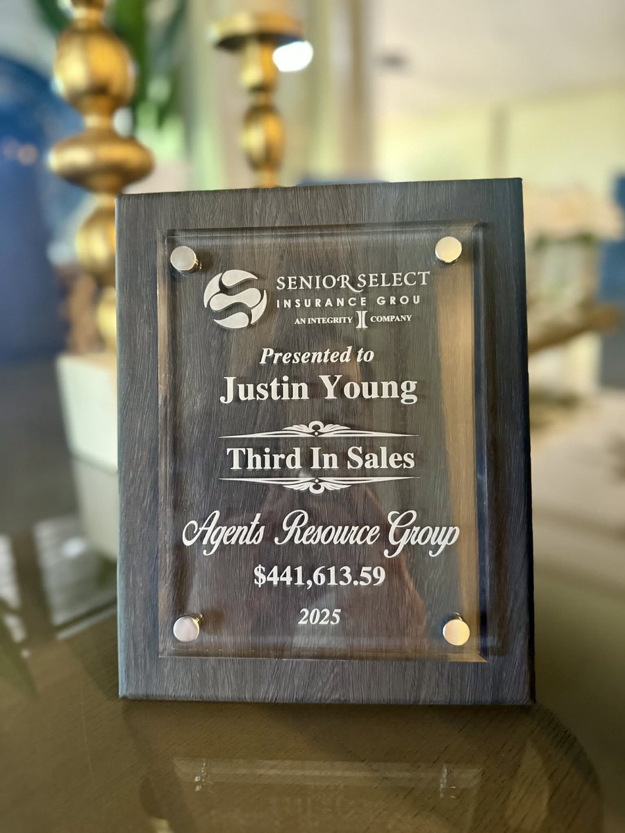 As long as I've been in this business I don't really keep up with my personal production numbers anymore throughout the year but I was surprised and honored to be #3 out of over 900 producing agents in the Senior Select family of companies this year.