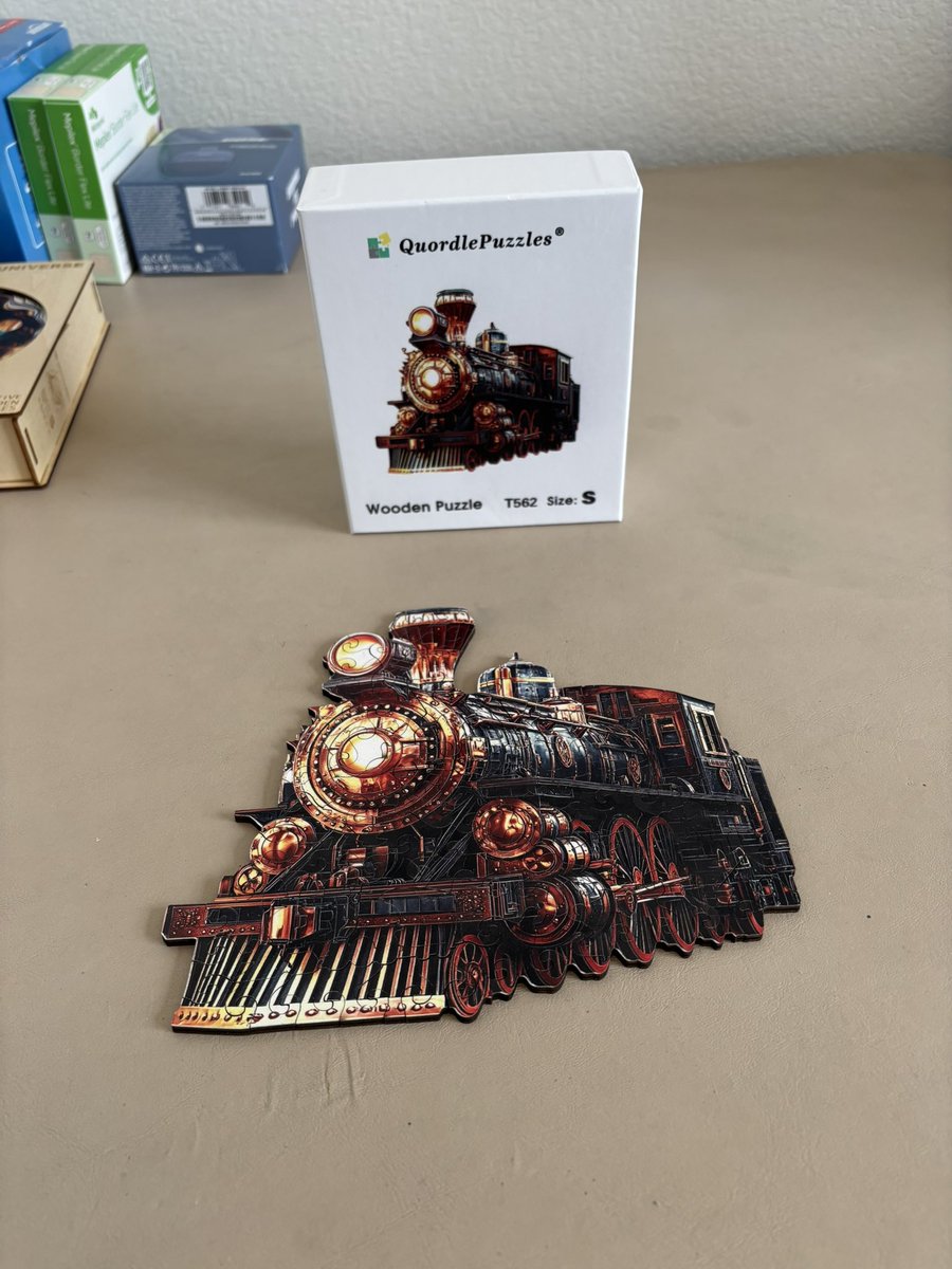 gregpuzzles1's tweet photo. Wooden puzzle 🧩 https://t.co/6ufEnkbxjz
Approximately 100 pieces. Completed today. #train #locomotive #puzzle A gift from my Mom’s friend Jan for my 60th birthday. https://t.co/H1XrIsPgzl
