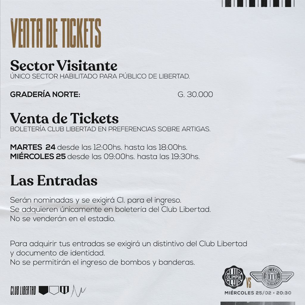 ¡ATENCIÓN GUMARELOS! 🤩🏁

Los detalles para adquirir tu entrada para la 7ma fecha del Torneo Apertura. 🔜⚽️

#VamosGUMA
#LibertadEsFamilia