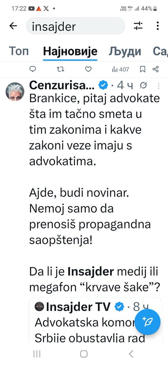 A da ti ostaneš majstor daira I udaraljki kao I do sada? Od Idola pa do danas? Nezavisno od toga u šta I koga udaraš? I da se ne mešaš u to šta je novinarstvo? Ima u Insajderu ko će o tome da misli. Ipak su daire ozbiljan instrument…
Ajde, budi daire😎