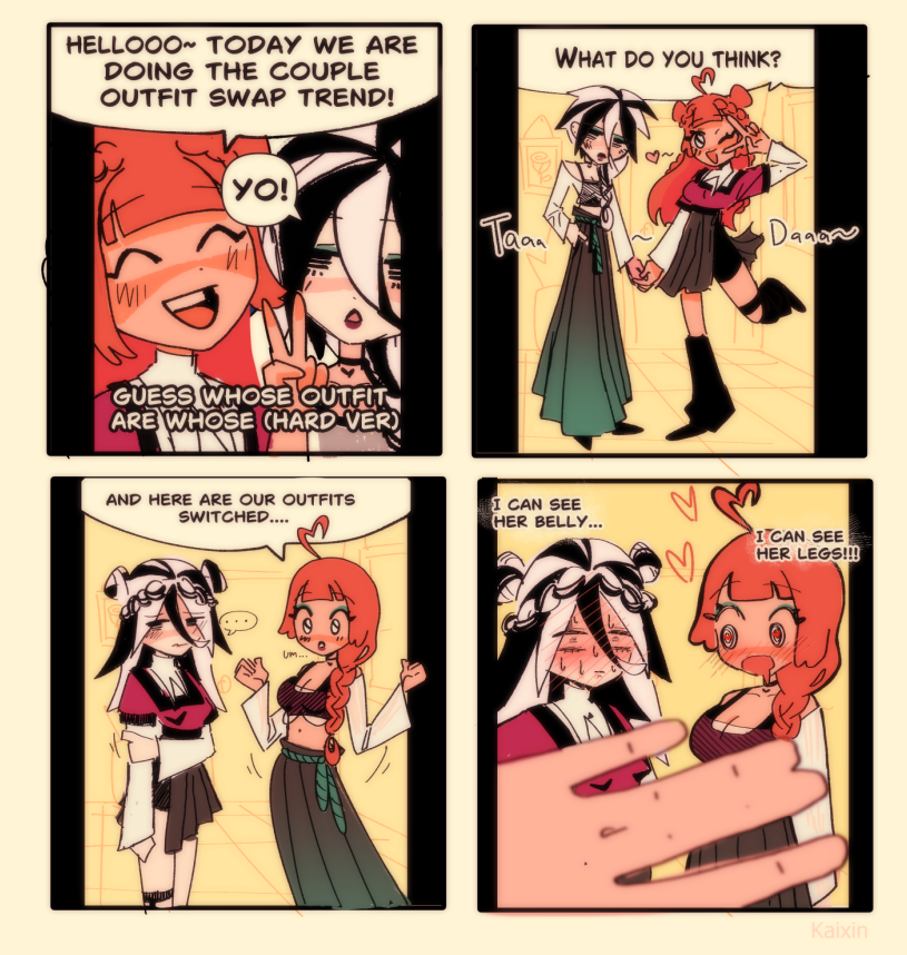 💗Couple outfit swap💗
#yuri #イラスト #oc #百合 #マンガ