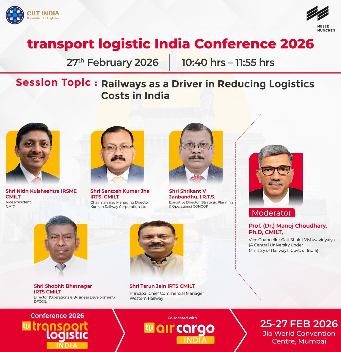 CILT_INDIA's tweet photo. All CILT India members are invited to attend this conference as a Complementary Delegate, without payment of any charges. Members willing to attend may register with your membership details via: Ms. Usha Maurya at: +91 88267 70311 / usha.ciltindia@gmail.com by February 26, 2026. https://t.co/HevAv2CJd9