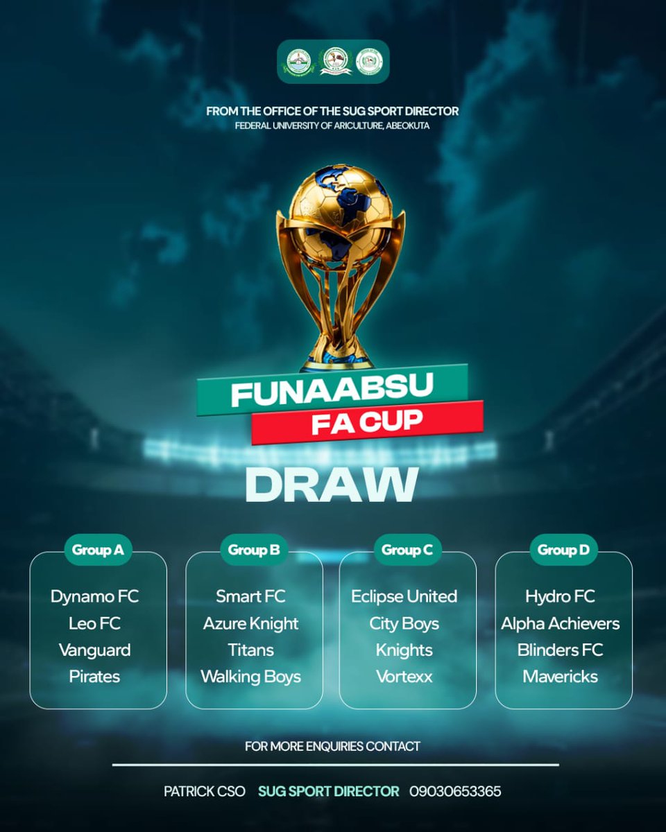 FUNAABSU FA Cup Draw is Out! ⚽🔥