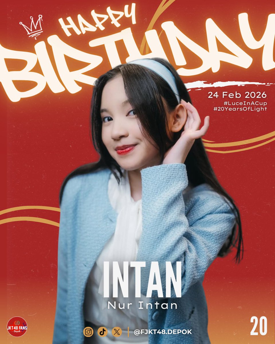 Ada kilau cahaya yang tak hanya hidup di bawah lampu, tapi juga tumbuh dalam hati. 
Seperti permata yang diam-diam menguatkan dari dalam, hari ini ia merayakan satu langkah lagi dalam perjalanannya.

Selamat Ulang Tahun Pinguinku 🐧 <a href="/N_IntanJKT48/">Nur Intan</a>

#LuceInACup
#20YearsOfLight