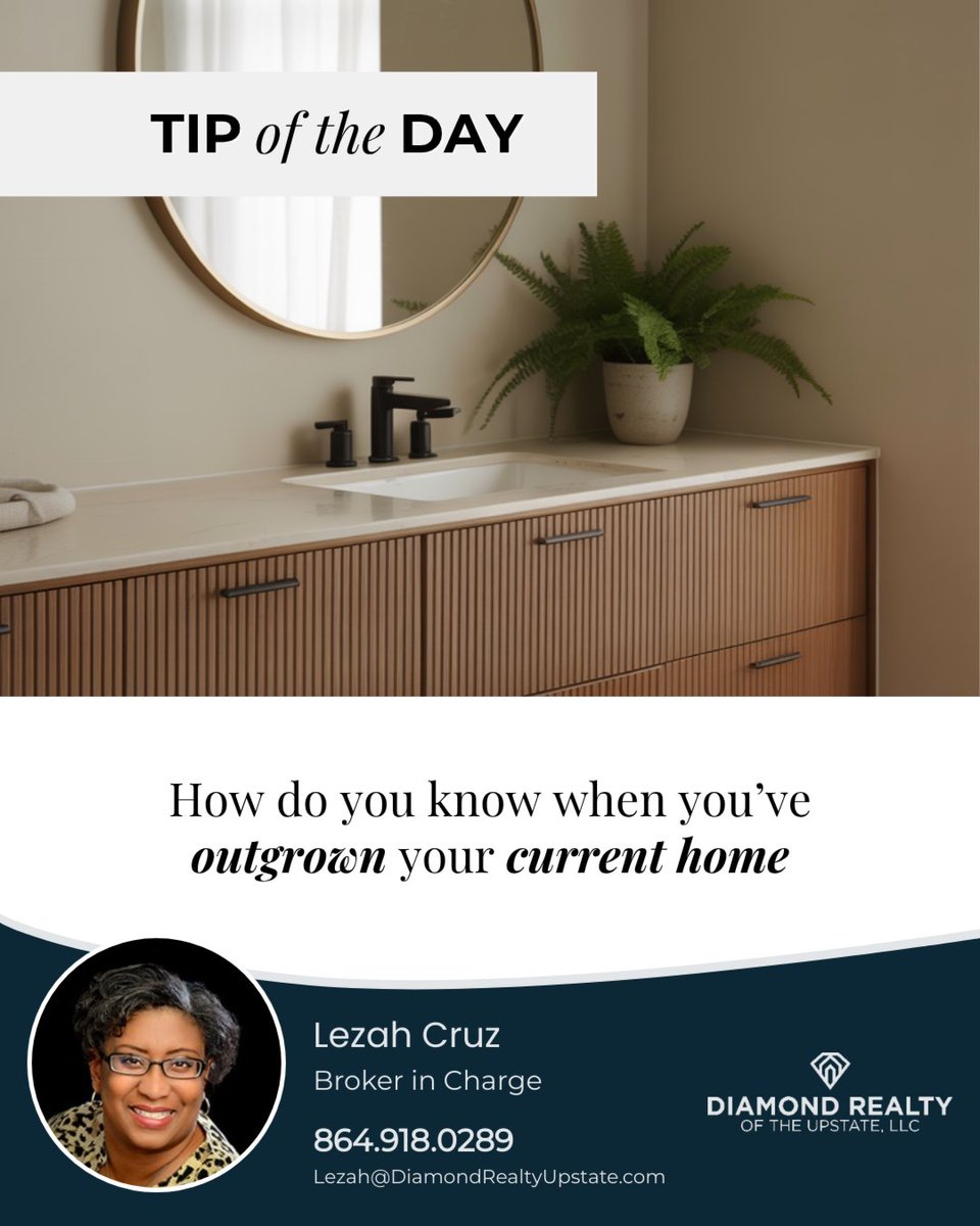DiamondRealtyUp's tweet photo. Signs you’ve outgrown your space might include:
📈 Feeling cramped
🚪 Needing more bedrooms
👨‍👩‍👧‍👦 Changes in family size or lifestyle
💼 Needing a dedicated office
🔧 Constant repairs or outdated features

If it feels like your home no longer fits your life, let’s talk! https://t.co/Se1MKxd2Hl
