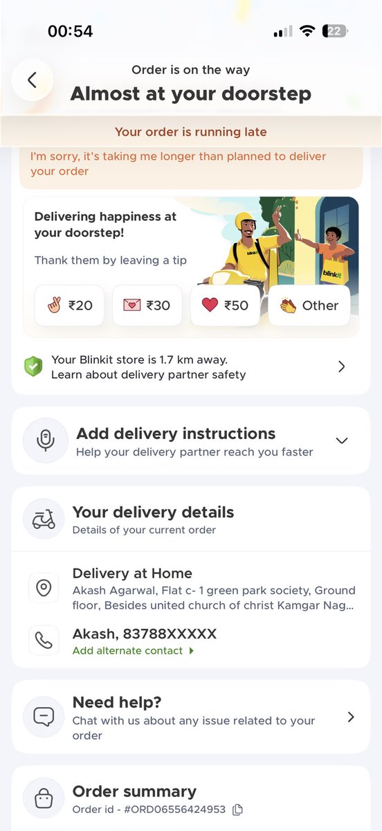 akashagar_'s tweet photo. Worst service by @letsblinkit @blinkitcares , boycott blinkit I ordered fee stuffs which was delayed by half an hour neither customer care is responding nor the delivery agent pure mess.@jagograhakjago please regularize and penalize them https://t.co/W7WHIIE0Sh