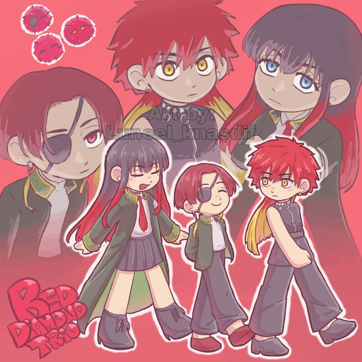 Este trio porque Misamo sacó un temazo que los describe perfectamente #fanart #windbreaker