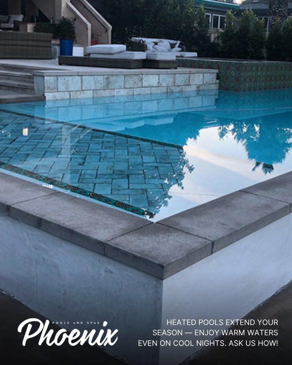 PhoenixPoolsSpa's tweet image. Heated pools extend your season — enjoy warm waters even on cool nights. Ask us how!
.
.
#poolheating #temeculaliving #riversidecounty #custompools #yearroundfun #outdoorcomfort #summerready #soCalhomes #temecula #phoenixpoolsandspa