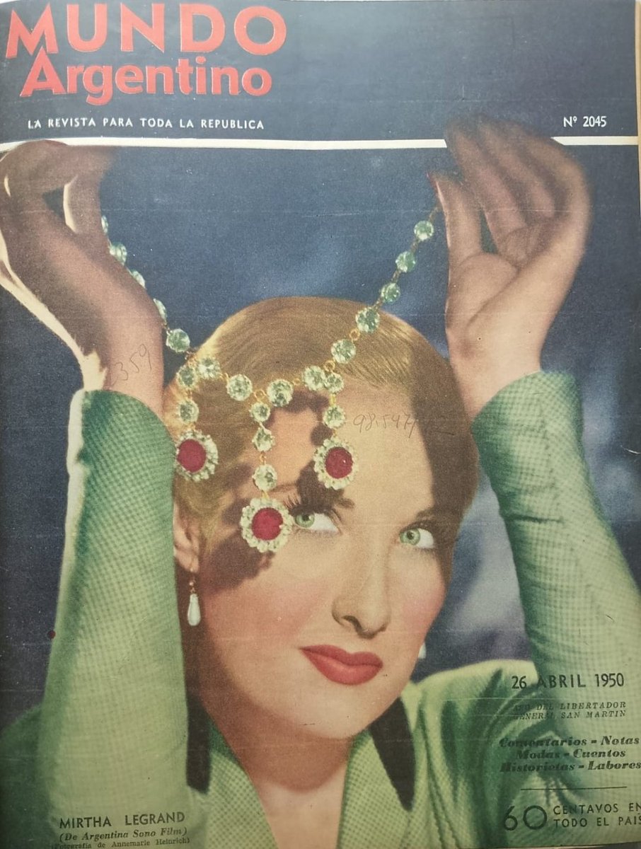 Mirtha Legrand en la tapa de la revista Mundo Argentino, hace solo 75 años. Abril de 1950.