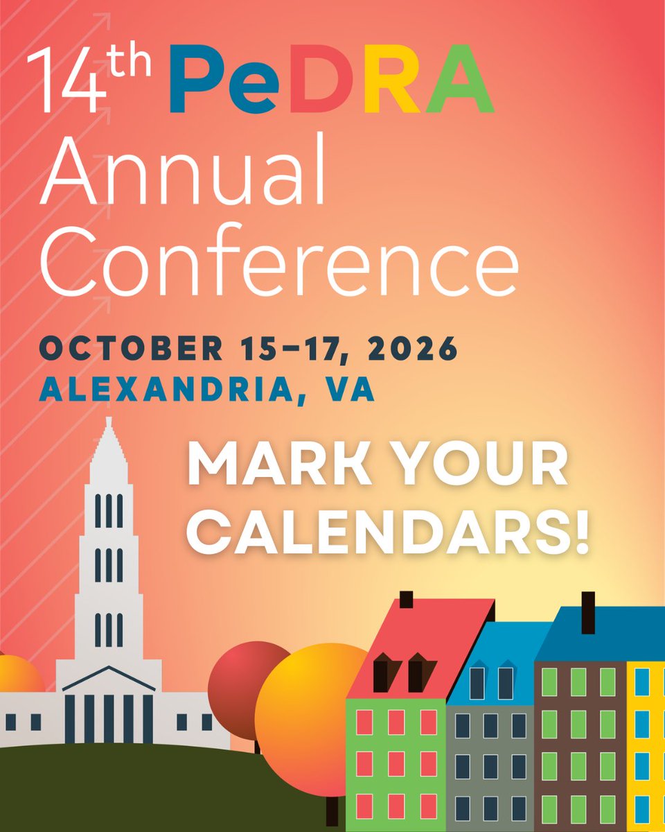 📅 Save the date! #PeDRA2026 will take place October 15–17, in Alexandria, VA. This year’s theme is From Intention to Impact: Making Space for Research. Learn more: pedraresearch.org/2026-annual-co…
 
#PeDRA #pedraresearch #pediatricdermatology #pedsderm #dermatology
