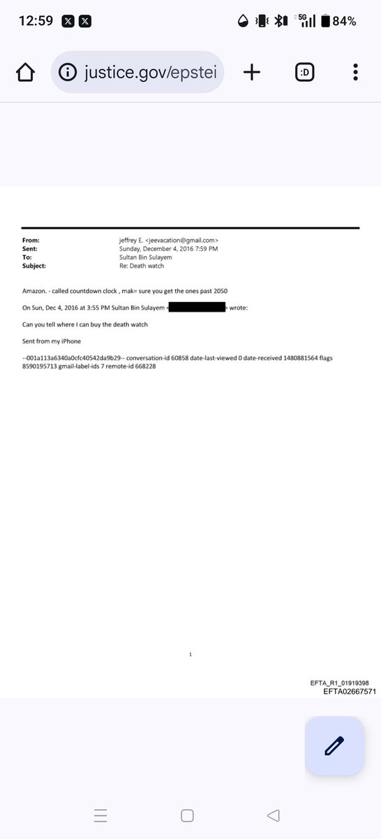 mdalwalidi's tweet image. حيرني من خلال ملفات ابستين انهم يحسبون الدنيا بالثانية حتى يستغلونها من اجل اشباع رغباتهم. 
سلطان بن سليم يسأل جيفري ابستين: من اين يمكنه شراء ساعة الموت؟ يرد ابستين من امازون، اختار الساعة التي تتجاوز عام ٢٠٥٠!
ثم يعد له ابستين كم الثواني التي تبقت لسلطان ليمارس فيها الدعارة!