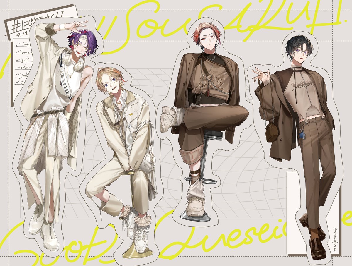 チェキの絵柄イメージこちらになります〜！ アクスタの表情、ポーズ