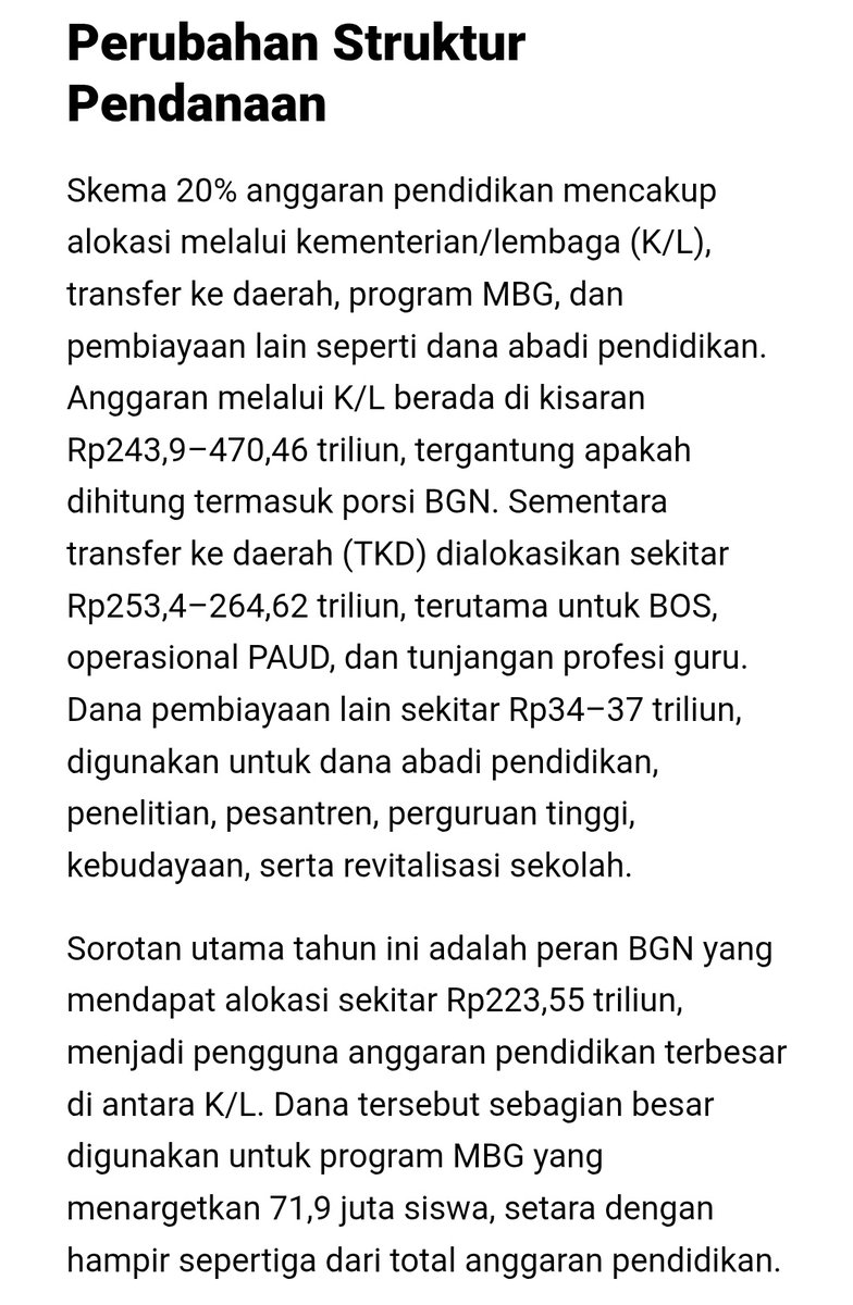 pintakars's tweet photo. @ruslimuhyidin1 @make_it_ezzy @herry_zudianto @TeddGus Orang jelas motong anggaran kok bilang gk motong. BGN kan dpet anggaran dri porsi anggaran pendidikan. Gmn sih. https://t.co/Lum6iaTx7c