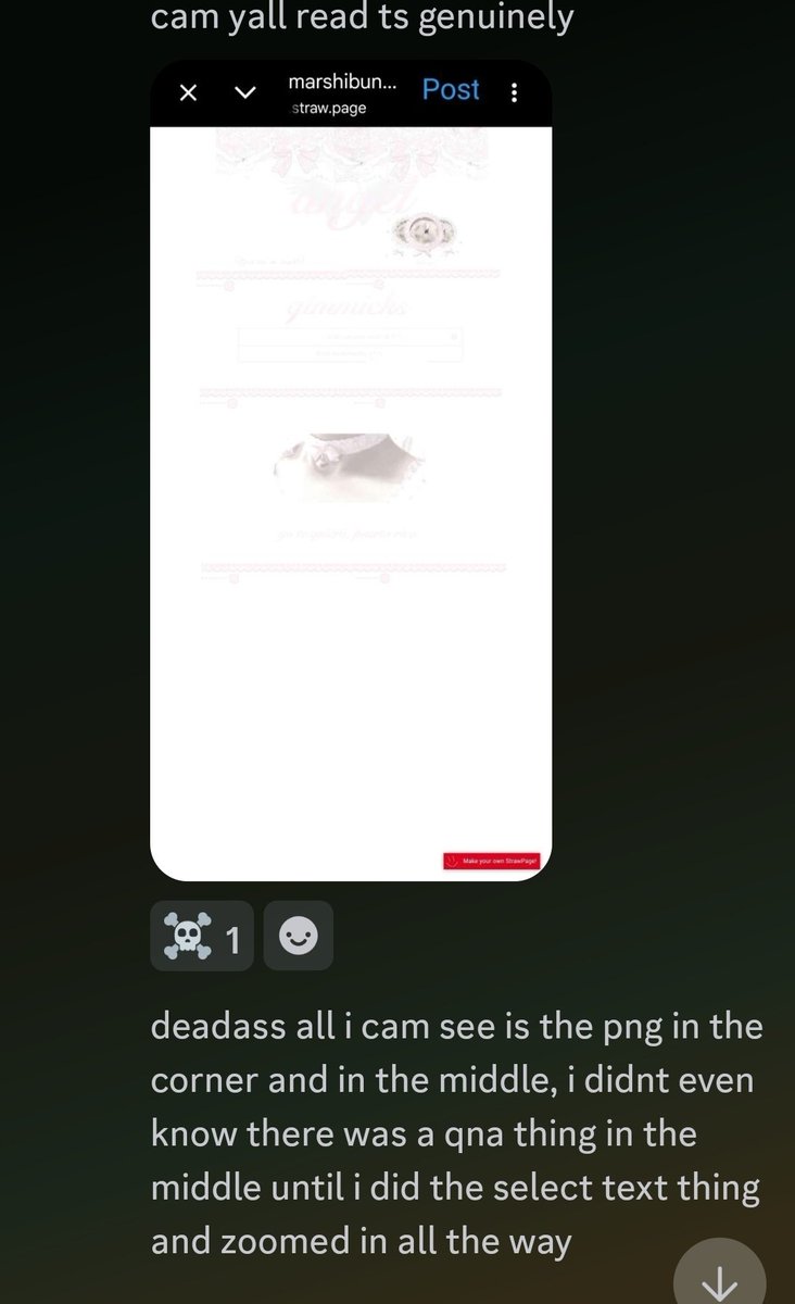 shanesvalley's tweet image. mind you it was three different people
i sent it to my friends to help me read it, cuz genuinely all i could see were some pngs and nothing else L FAO #selfreport #notbeef