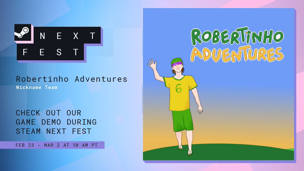 TheNicknameMan's tweet photo. Robertinho Adventures is participating in Steam Next Fest! Come check out the demo of this amazing game!

#gamedev #indiedev #madewithgodot #SteamNextFest

https://t.co/PX93p7e4Pv https://t.co/6d3HeBIxDj