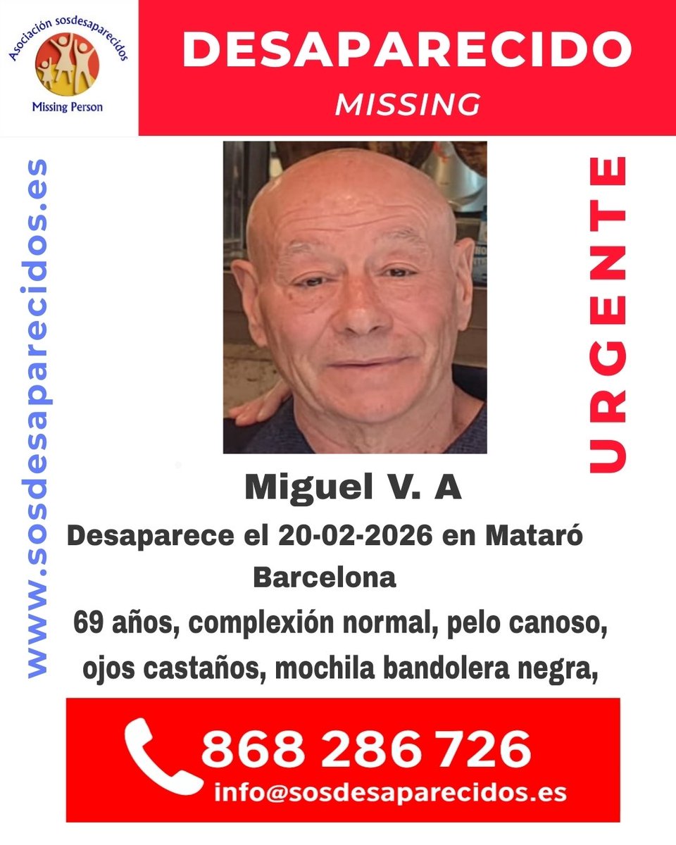 🆘 DESAPARECIDO
#Desaparecido #Missing #España #sosdesaparecidos
Mataró #Barcelona 
Síguenos <a href="/sosdesaparecido/">ALERTA DESAPARECIDOS</a>