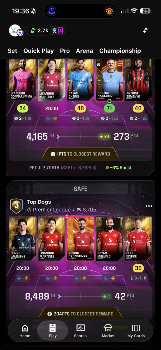 Premier League DNP’s really starting to piss me off!! Martinez is randomly injured!?!? Well back to square one with streaks again!!