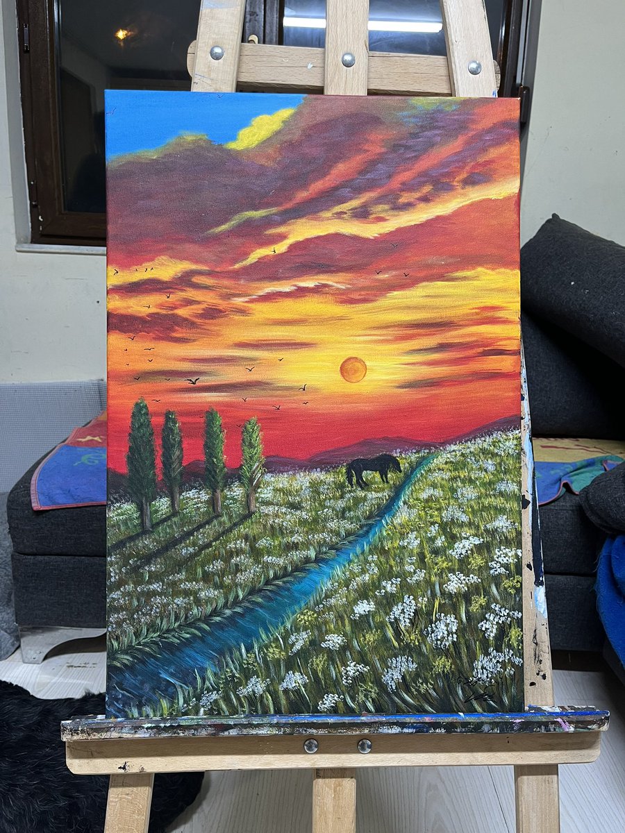 35x60
Akrilik boya 
Gün batımı🌿