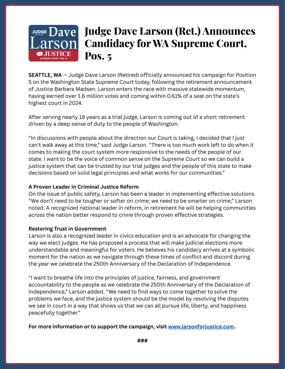 Judge Dave Larson (Ret.) tweet media