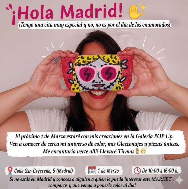 Hola Madrid! Domingo 1 de Marzo, Galería PopUp. Calle San Cayetano,5 de 10 a 16h #glezcon #madrid #arte #galeria
