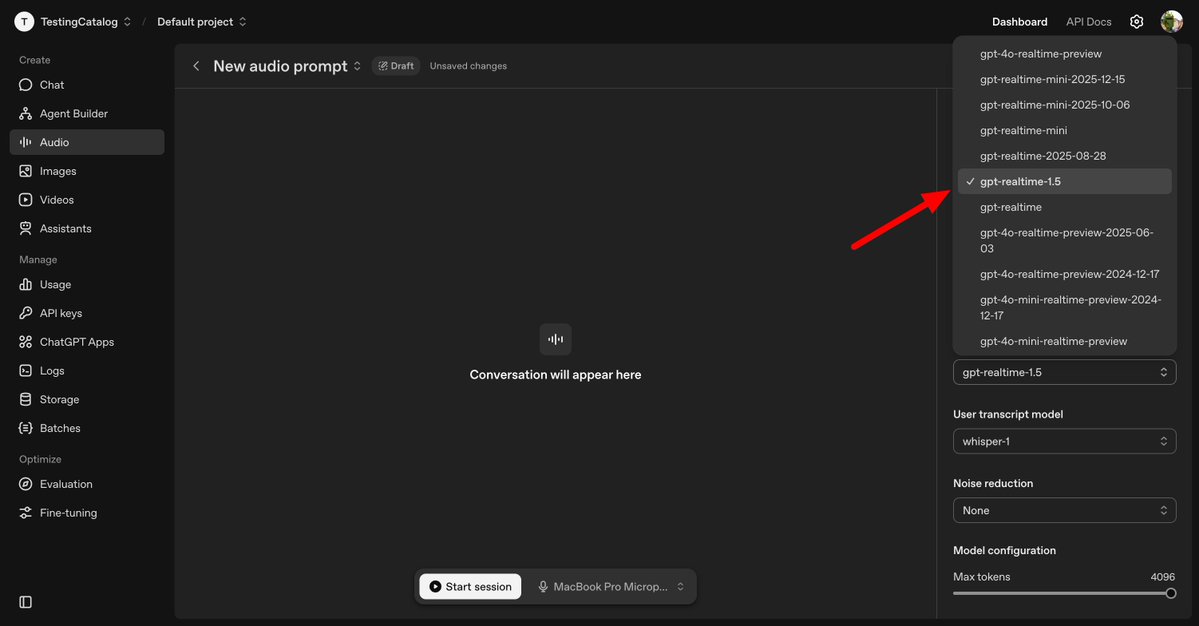 Model picker screenshot
