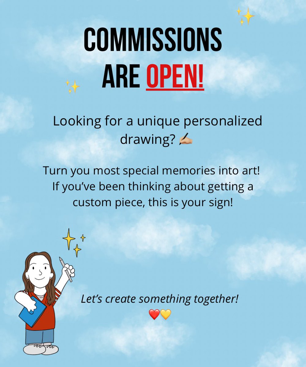 Commissions are officially OPEN!✨
Dm or email me for more info! 

Let’s create something special together! 🫶🏼