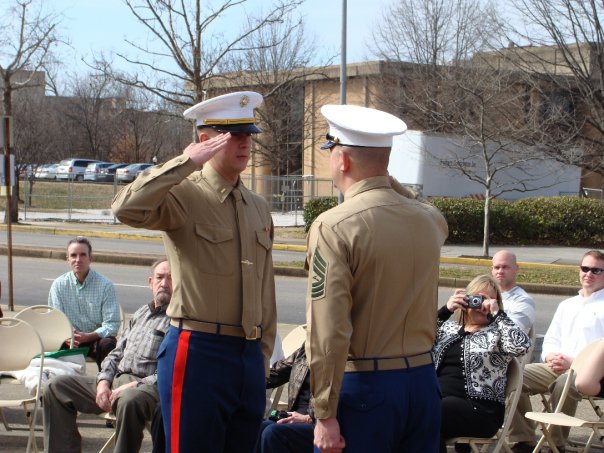 OutlawAuthor's tweet photo. A long time ago, in a land far away, I shaved my beard and put my uniform on one more time to give my son his first salute at his commissioning ceremony. He's a Major now. https://t.co/SGbzTMLsda