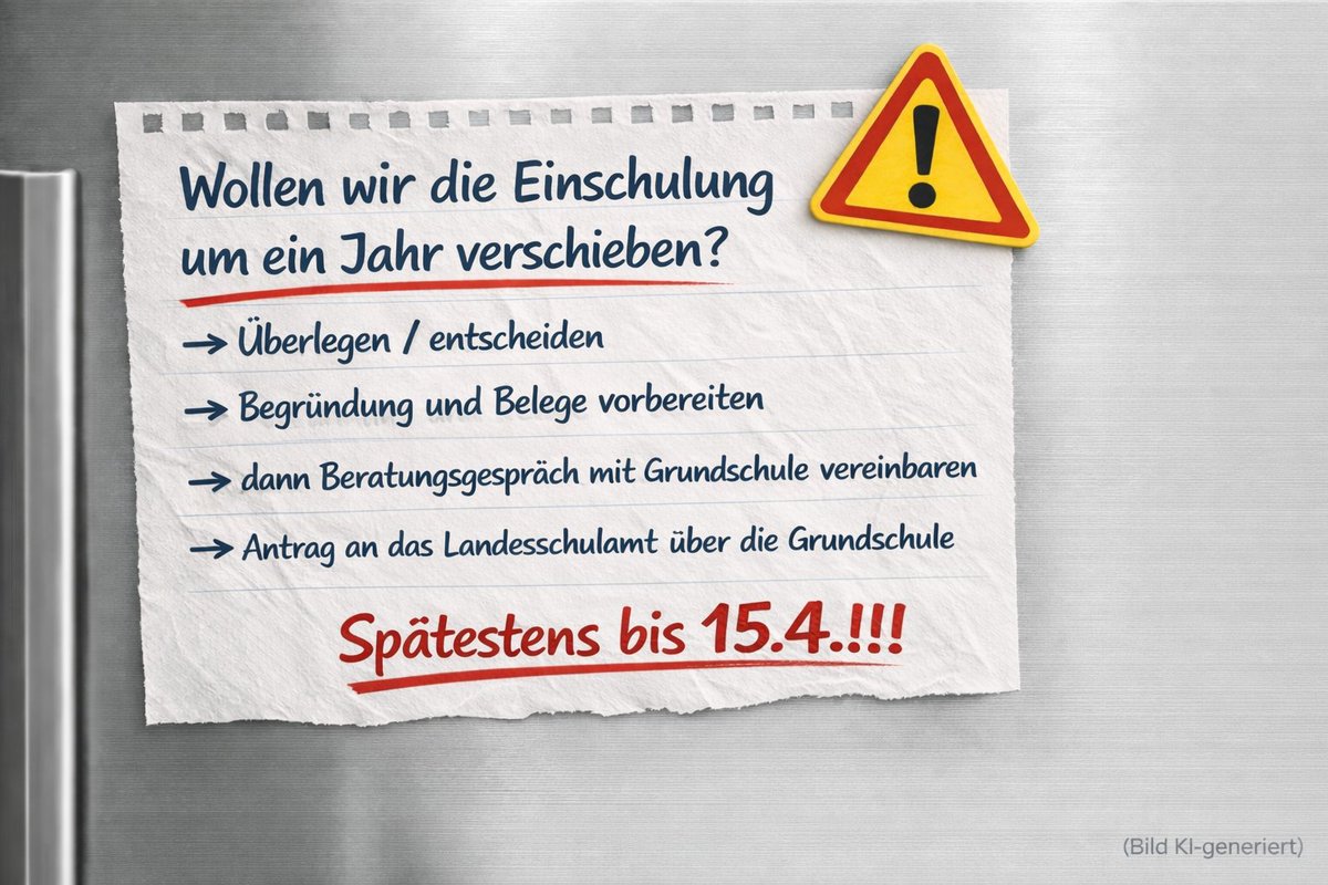 LER_LSA's tweet photo. Schulpflicht ein Jahr verschieben?
Das sollte gründlich abgewogen werden.

Voraussetzungen sind Beratungsgespräch mit  Grundschule, Begründung und entsprechende Belege.
Antrag bis 15.4. über die Grundschule an das Landesschulamt.
Rechtsgrundlage:
https://t.co/SPaCxqExfo https://t.co/BYlerkbzMm