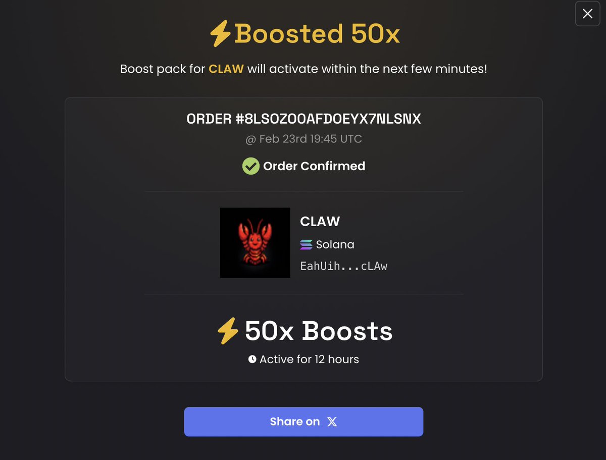 Another boost to show how big the $CLAW's are.