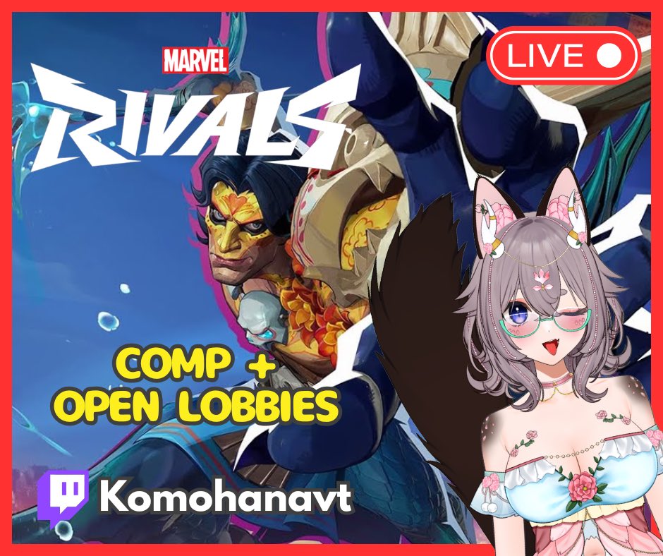 LIVE NOW

🌸 Marvel Rivals 🌸

There’s always room for improvement for this little Kitsuneko so come and join the stream!