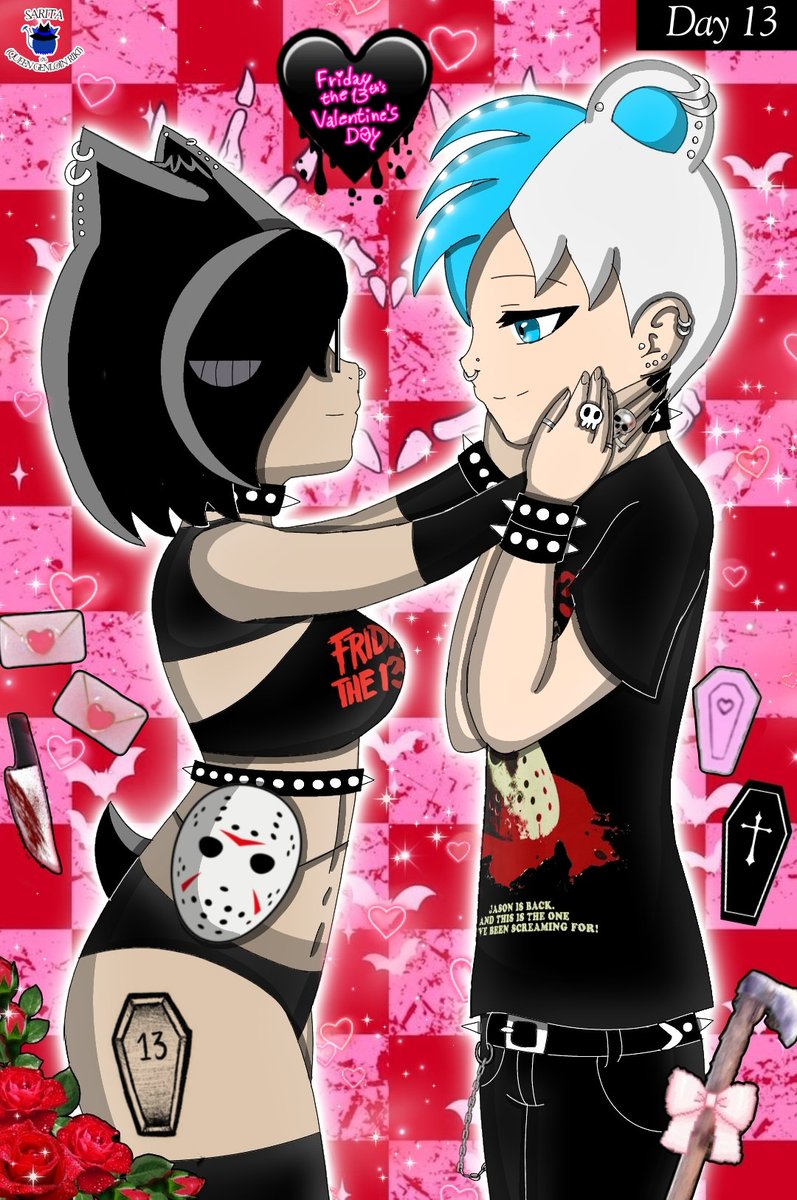 SayloinRiki's tweet photo. Loveruary 2026 - Day 13
.
#uncannyoc #lore #junah #jun #gengargirl #noahmartorana #myboyfriend #chipmunkguy #loveruary2026 #day13 #glasses #romantic #emogoth #sexy #lingerie #bikini #hottie #cute #fridaythe13th #terrormask #digitalart #animeart #coupleart #picsart #humanart https://t.co/C52e4ZqYnR