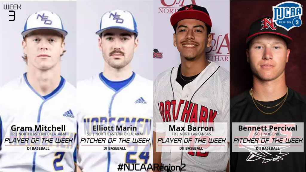 Congratulations to the #NJCAARegion2 Week 3 Baseball Players of the Week!