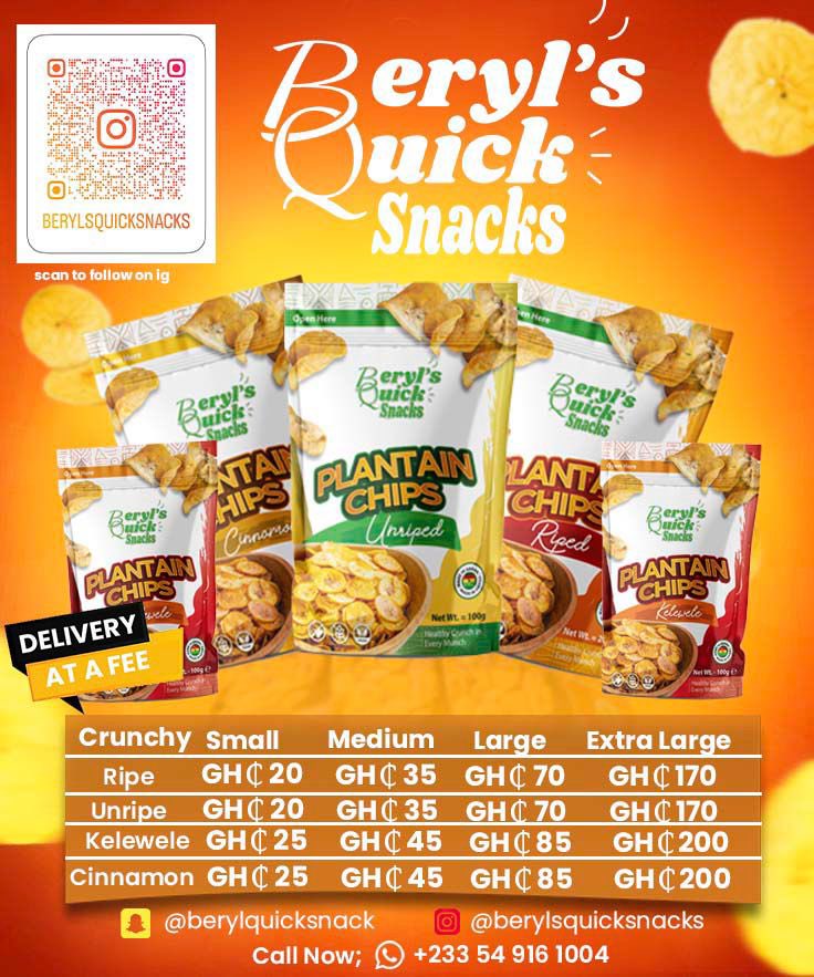 BerylBempong's tweet photo. @similuxy I sell flavored plantain chips 😆😆 yall should purchase from meee🔥🔥. Aside the regular ripe and unripe, I have Kelewele plantain chips and cinnamon flavored plantain chips❤️. You can text me on 0549161004 https://t.co/gLUjJBDLwH