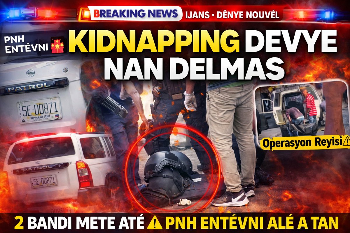 info_nono's tweet photo. 🚨 Kidnapping devye nan Delmas!
Reyaksyon rapid fòs lòd yo pèmèt sitiyasyon an pase anba kontwòl a lè.
2 sispèk mete atè pandan operasyon an yon polisye tonbe.
Sekirite se batay nou chak jou. 🇭🇹💪🏾#Nono_Info_Plus
#PNH #Delmas #Haiti #Sekirite https://t.co/zegU2ZPwhB