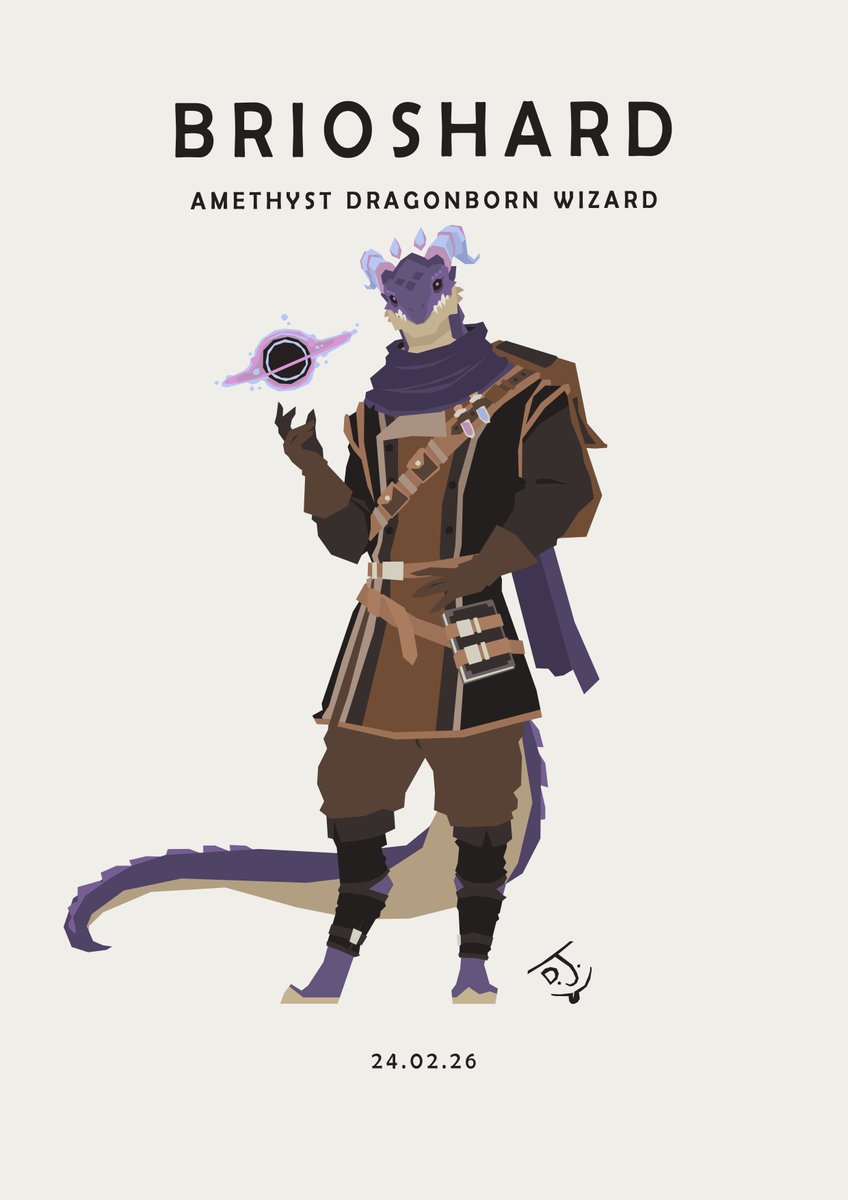 Sketchgoblin's tweet image. Brioshard studies psionics and gravity as practical disciplines, treating magic like a system that can be measured and applied. He adjusts weight, pressure, and space with steady control, keeping things precise and contained.
#Dragonborn #Wizard
