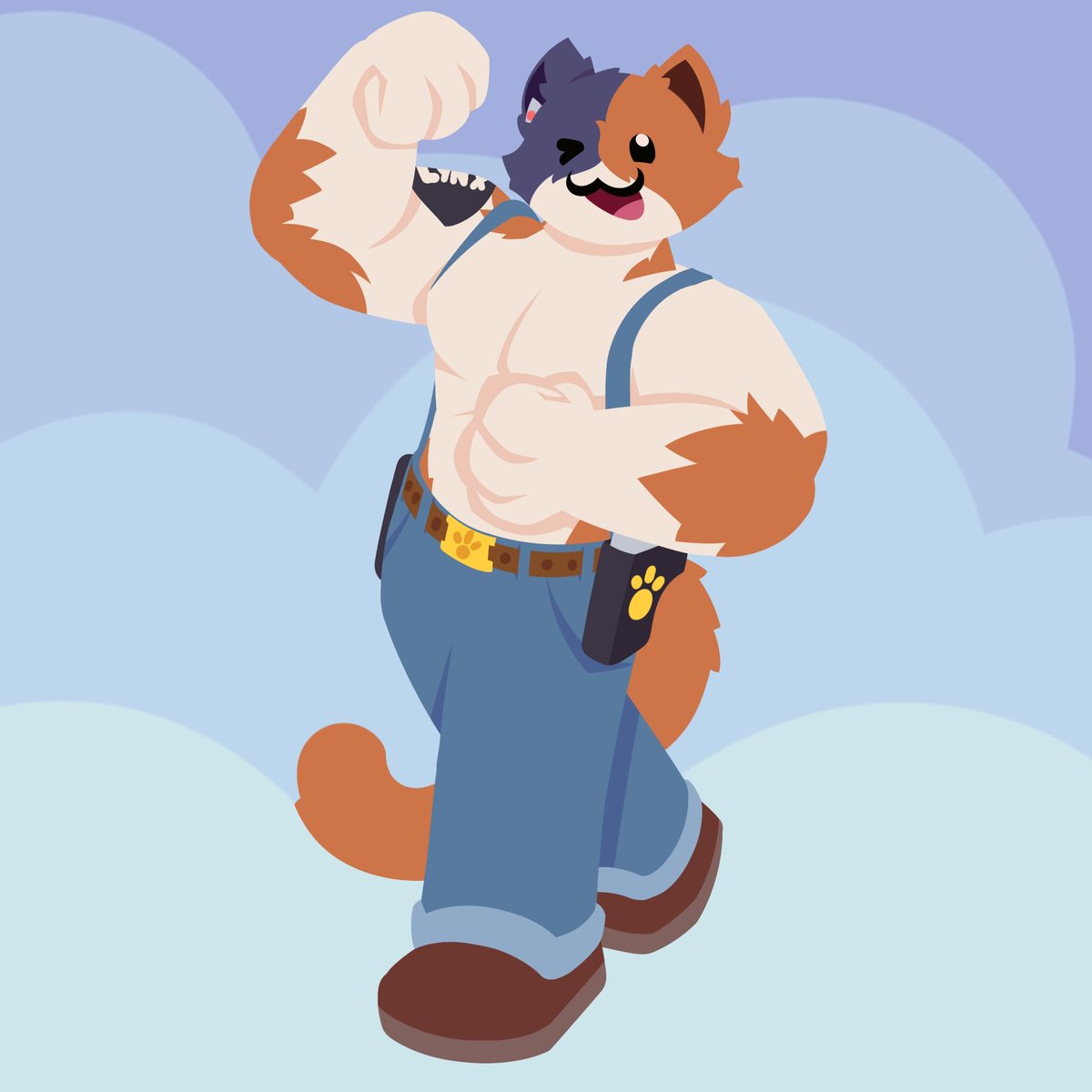 Zigzaglawyer's tweet image. Late Meowscles birthday art