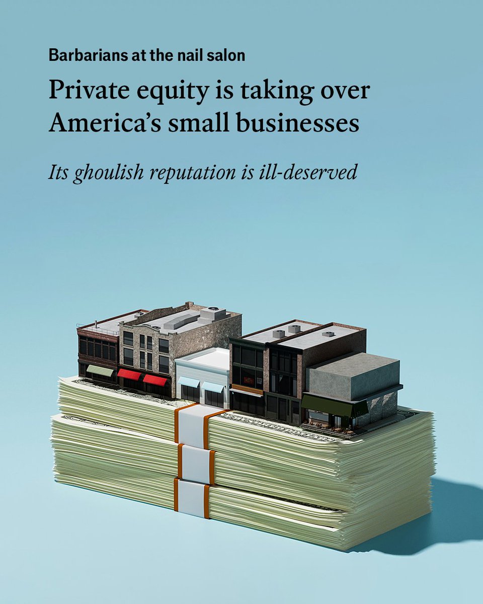 Consumers may grumble about getting their lattes or facials from a business owned by private equity. The alternative may be empty shopfronts  econ.st/3OnDGT1

Illustration: Carl Godfrey