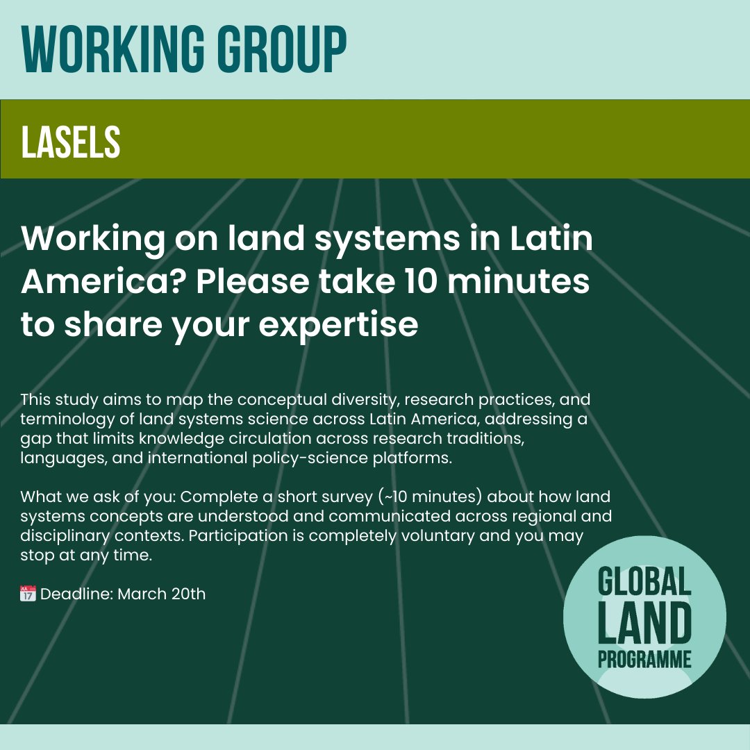 GlobalLandP's tweet photo. Is your LSS research based in Latin America? The LASELS working groups wants to hear from you!

English Survey: https://t.co/KjFz46fxZP

Spanish Survey: https://t.co/aXsSaeR8BK

Portuguese Survey: https://t.co/6GbX3umOzL https://t.co/72Cd5Vs6hq