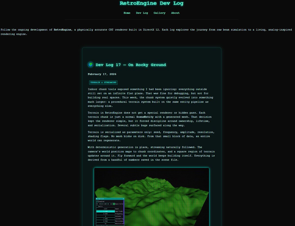 Been trying to share as much as I can about my work on Retro Game Engine. You can check out my dev log for technical progress, and my substack has some longer write-ups focused more on process. All free, hope you enjoy and always interested in hearing feedback!

#gamedev