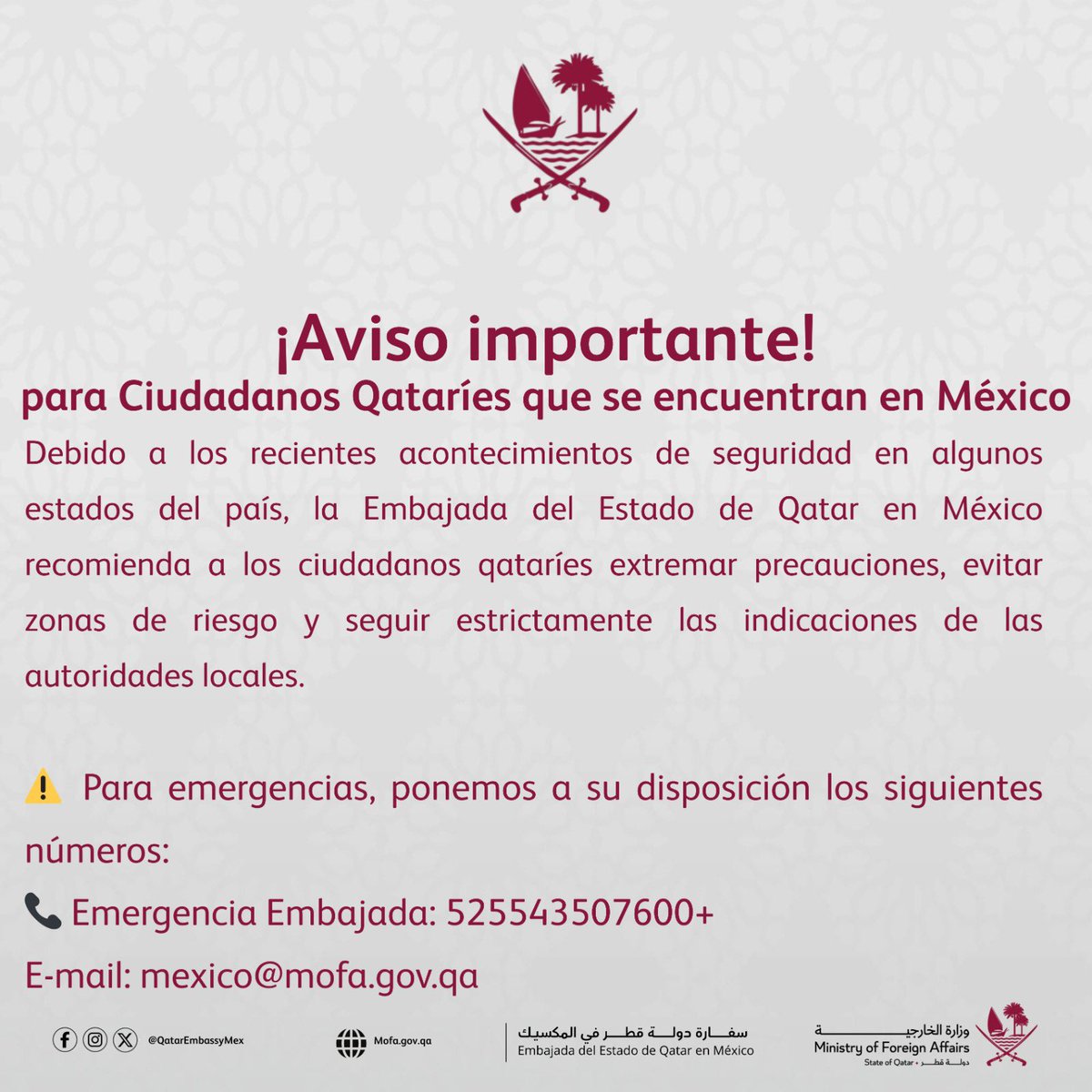 Embajada de Qatar en México tweet media