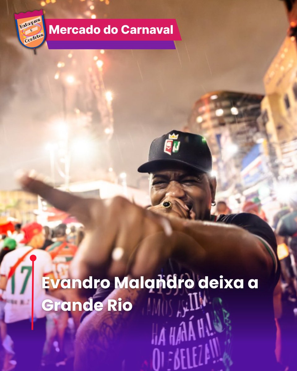 A @granderio informou, na tarde desta segunda-feira, por meio de suas redes sociais, que @evandromalandro não seguirá como intérprete da escola para os próximos carnavais.

Mais informações: instagram.com/p/DVHPZveEhaD/