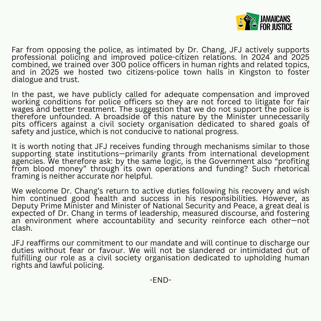 Jamaicans For Justice (JFJ) tweet media