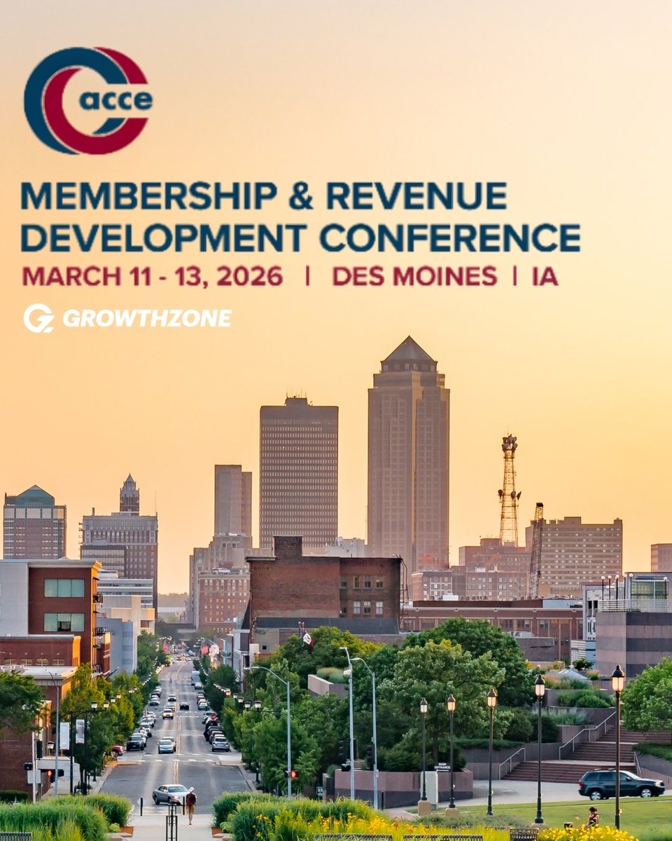 GrowthZone is attending @accehq's Membership &amp; Revenue Development Conference in Des Moines, March 11–13. Let’s connect! 
#ACCE2026 #ChamberProfessionals #GrowthZone