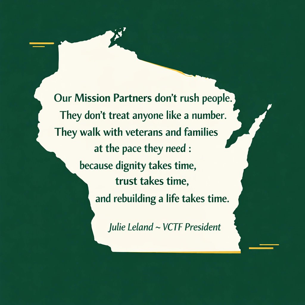 VCTF1988's tweet photo. Dignity, trust, and rebuilding take time. We walk with veterans at the pace they need. ⏳

: Julie Leland, VCTF

🎟️ Gala: https://t.co/4GuMQgi7li

#Veterans #Wisconsin #VCTF

https://t.co/OPjMPqgc4G https://t.co/PMPHXsaopF