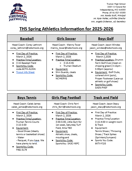 Truman Activities Office tweet media